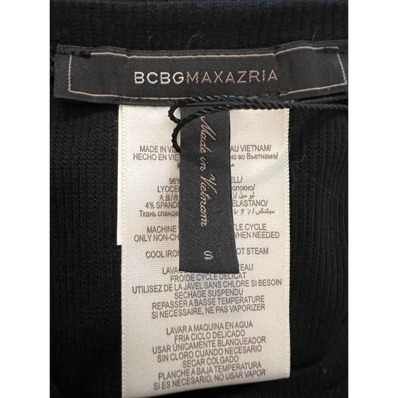 New BCBGMAXAZRIA Andi Black Sweater Dress with Asymmetrical Hemline, Size Small - Picture 4 of 6